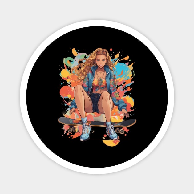 Skater Girl Magnet by animegirlnft
